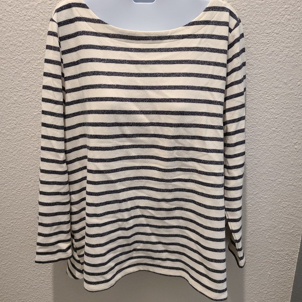 Loft womens striped fall sweater size Large NWT